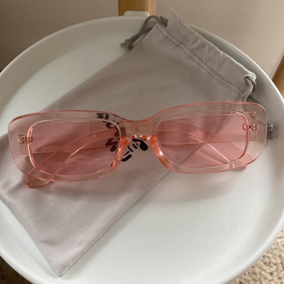 Are Wu pink translucent sunglasses. Never worn. Great condition. - Picture 6 of 11